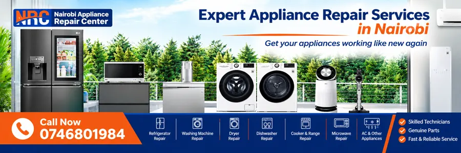 Nairobi appliance repair service center for washing machines, fridges, cookers, TVs, and other home appliances